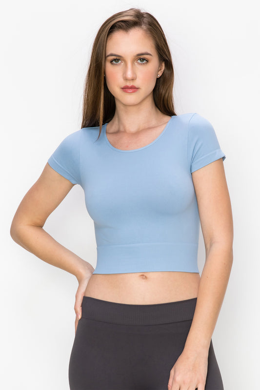SHORT SLEEVE CROP TOP
