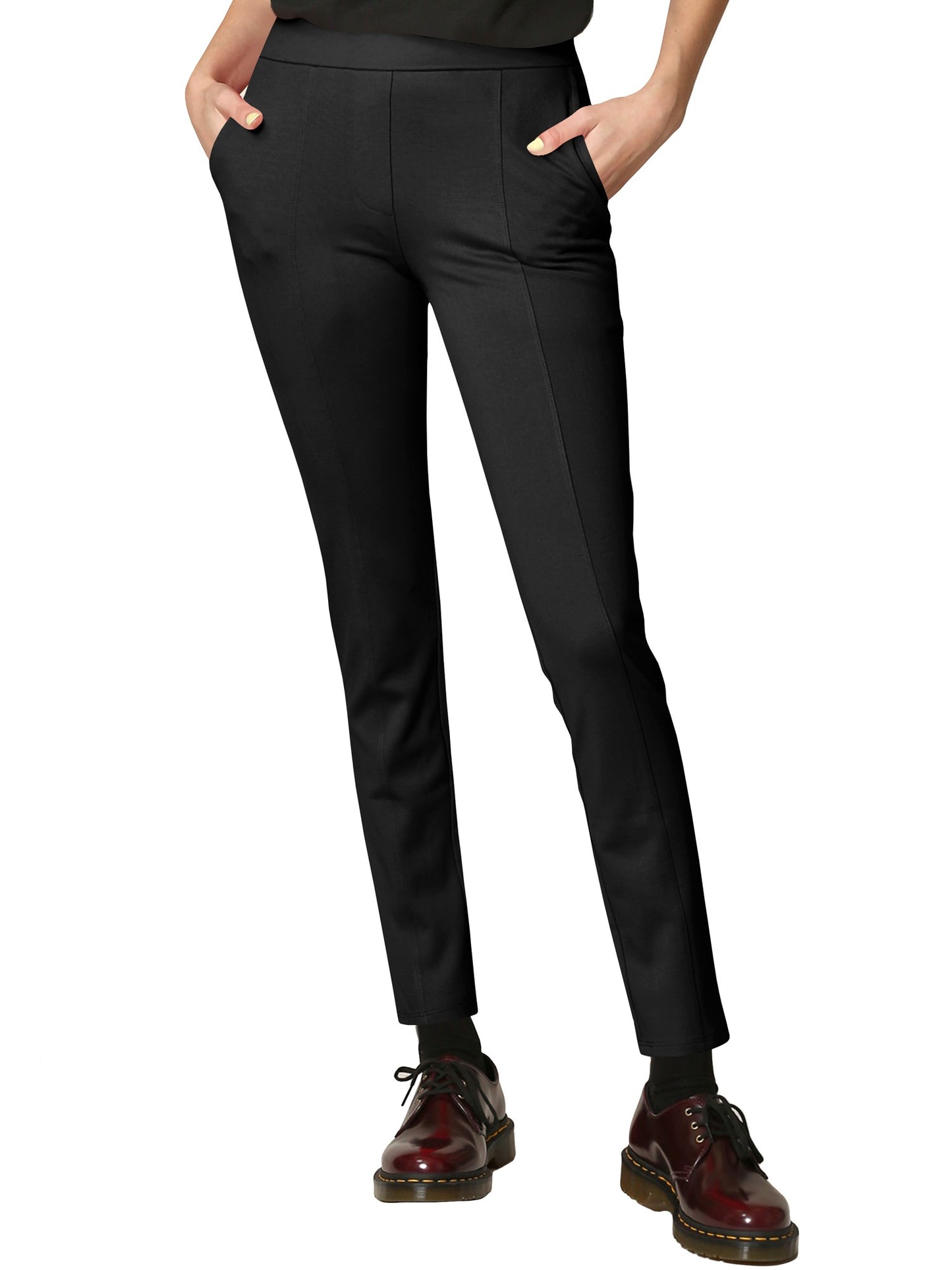 Casual Legging Stretchy Ankle Slacks with Pocket