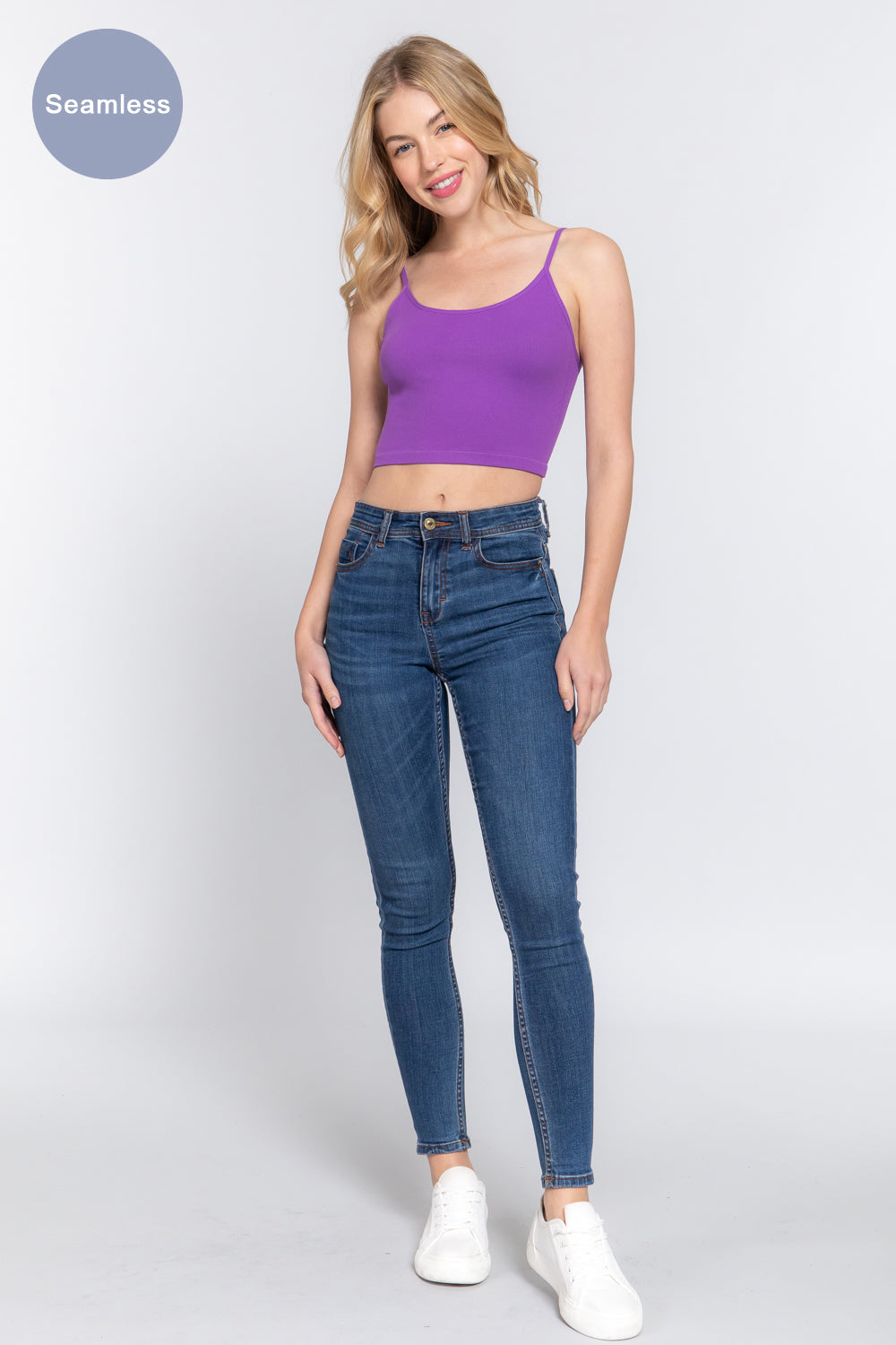 CROP RIB SEAMLESS CAMI TOP