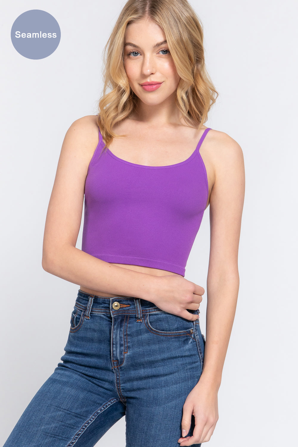 CROP RIB SEAMLESS CAMI TOP