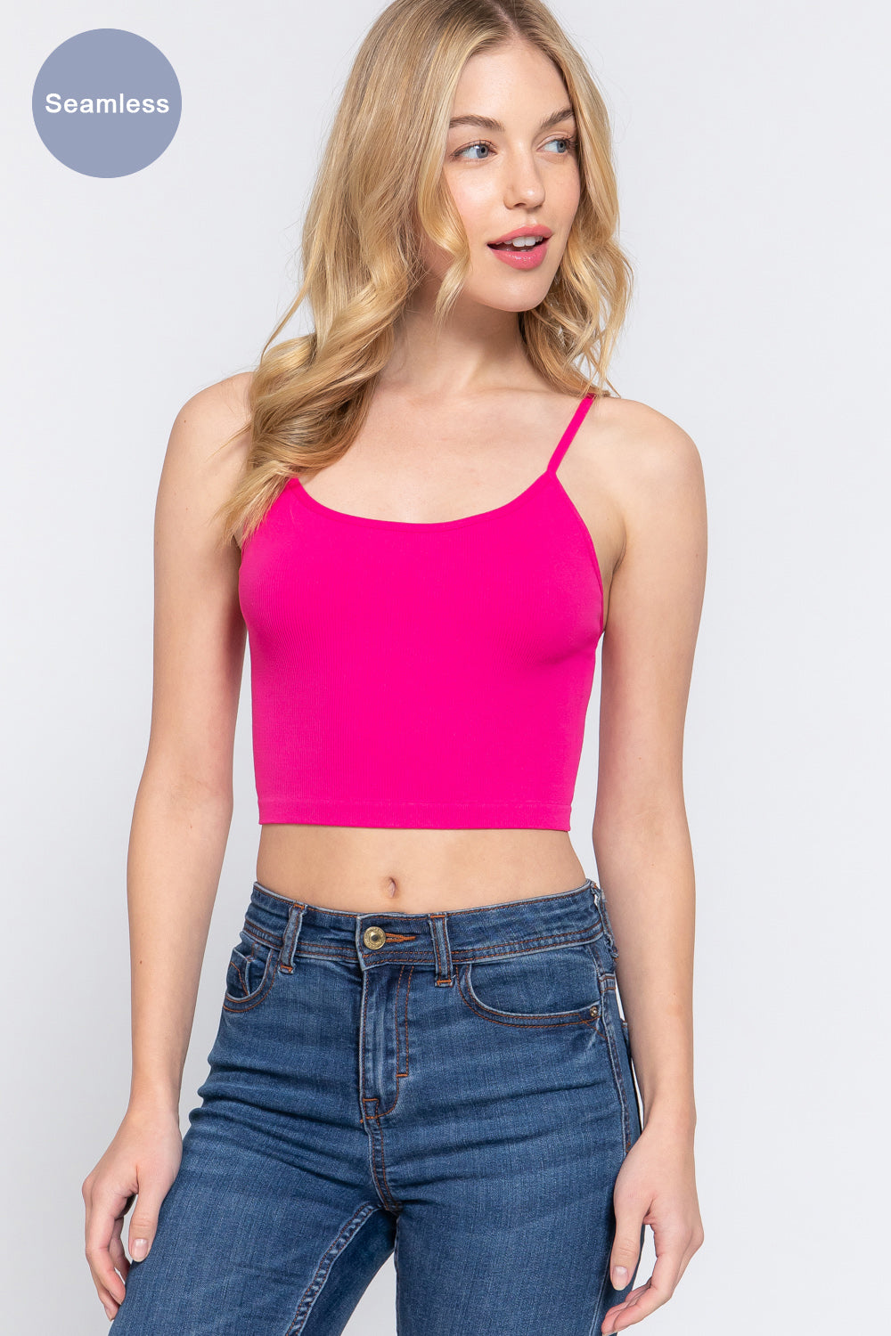 CROP RIB SEAMLESS CAMI TOP