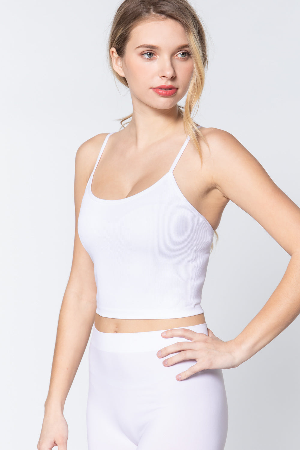 CROP RIB SEAMLESS CAMI TOP